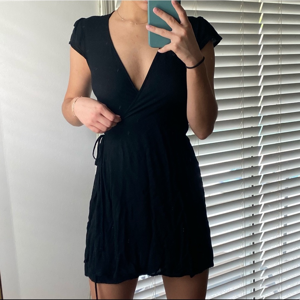 Brandy Melville “Robbie” black wrap dress